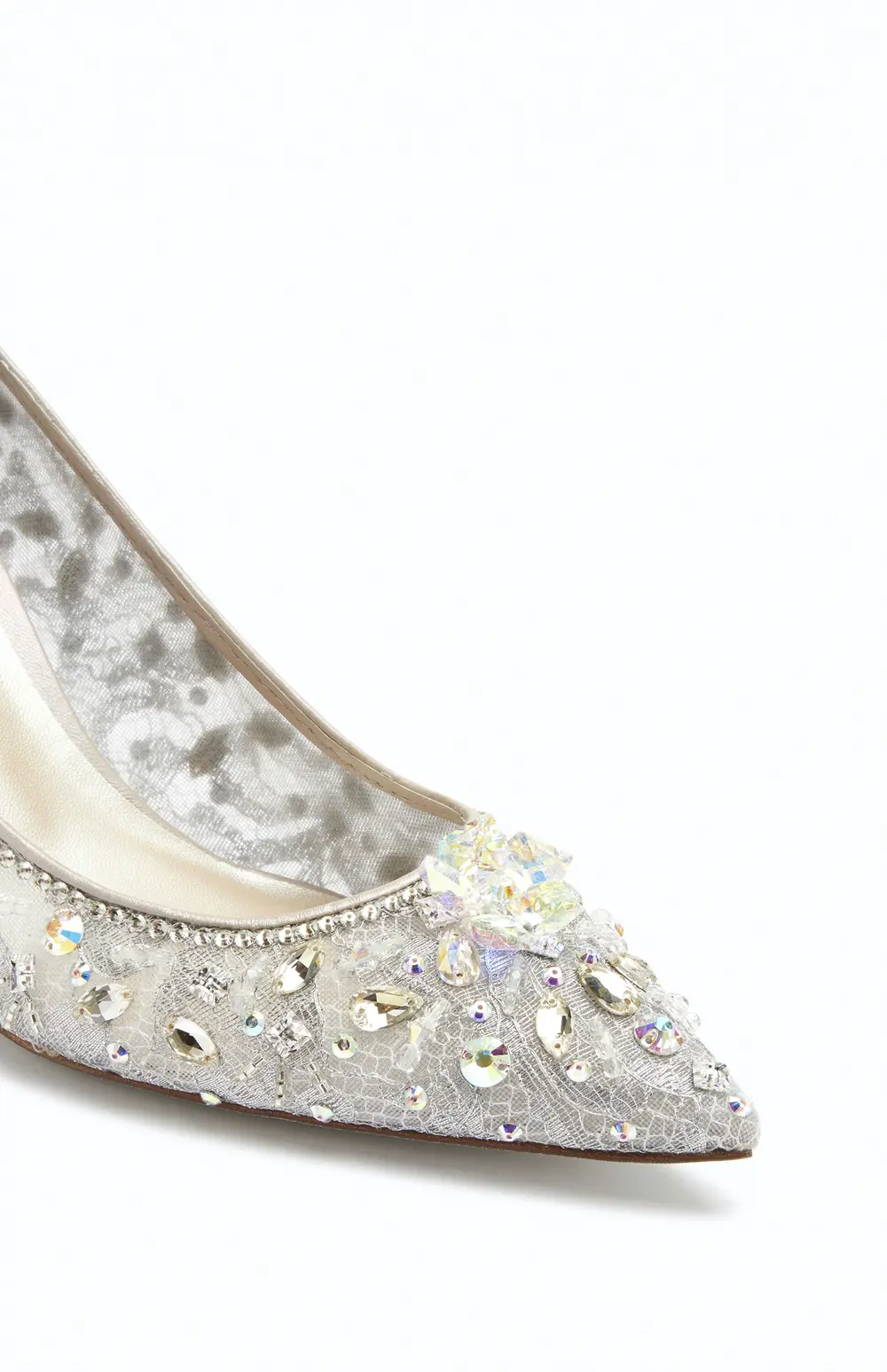 Rene Caovilla Grey Pointed Pumps Cinderella 75