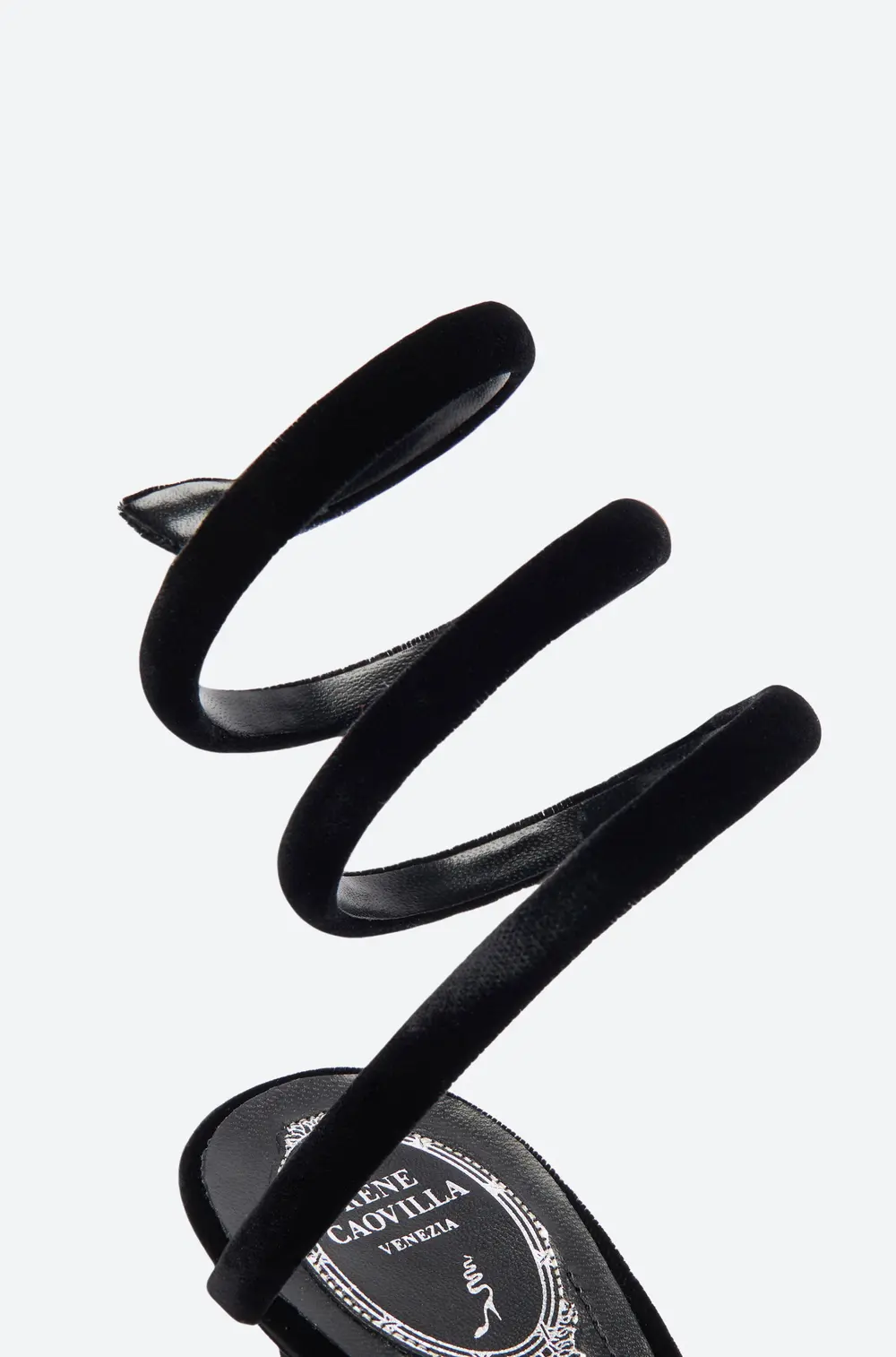 Rene Caovilla CLEO BLACK VELVET SANDAL 80