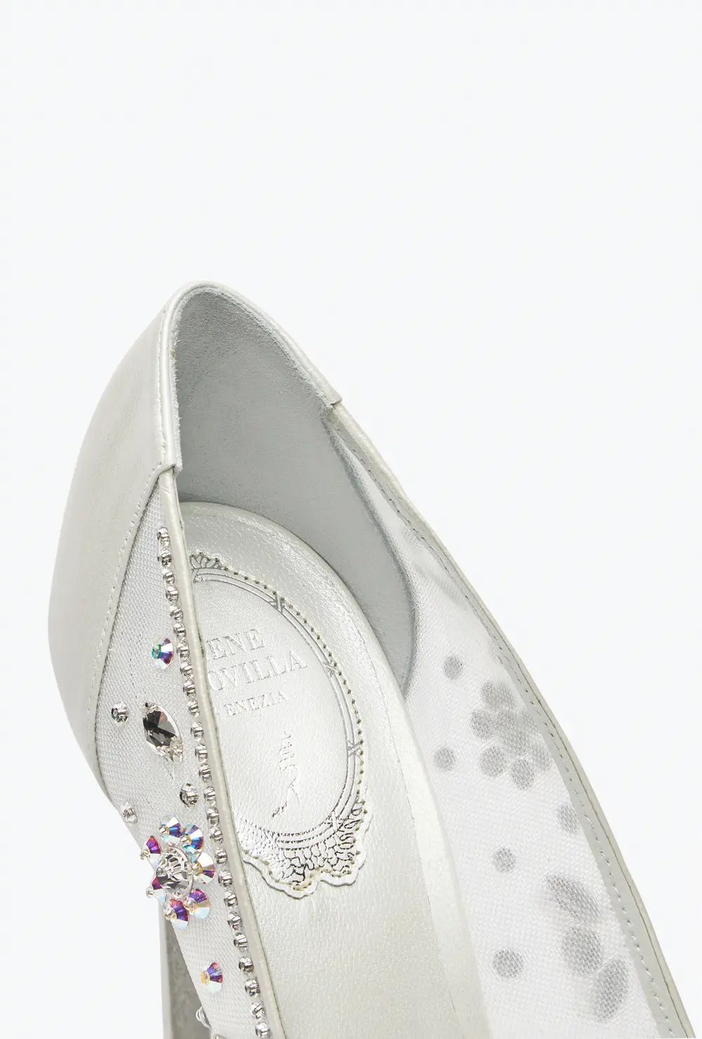 Rene Caovilla Cinderella White Pump 105