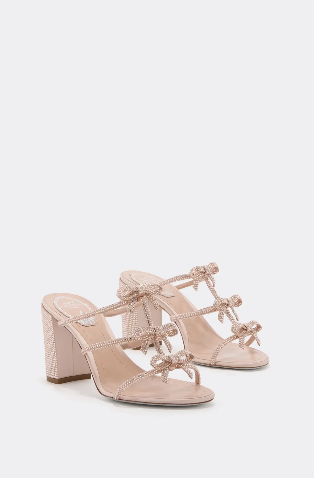 Rene Caovilla CATERINA BLUSH PINK MULE 80