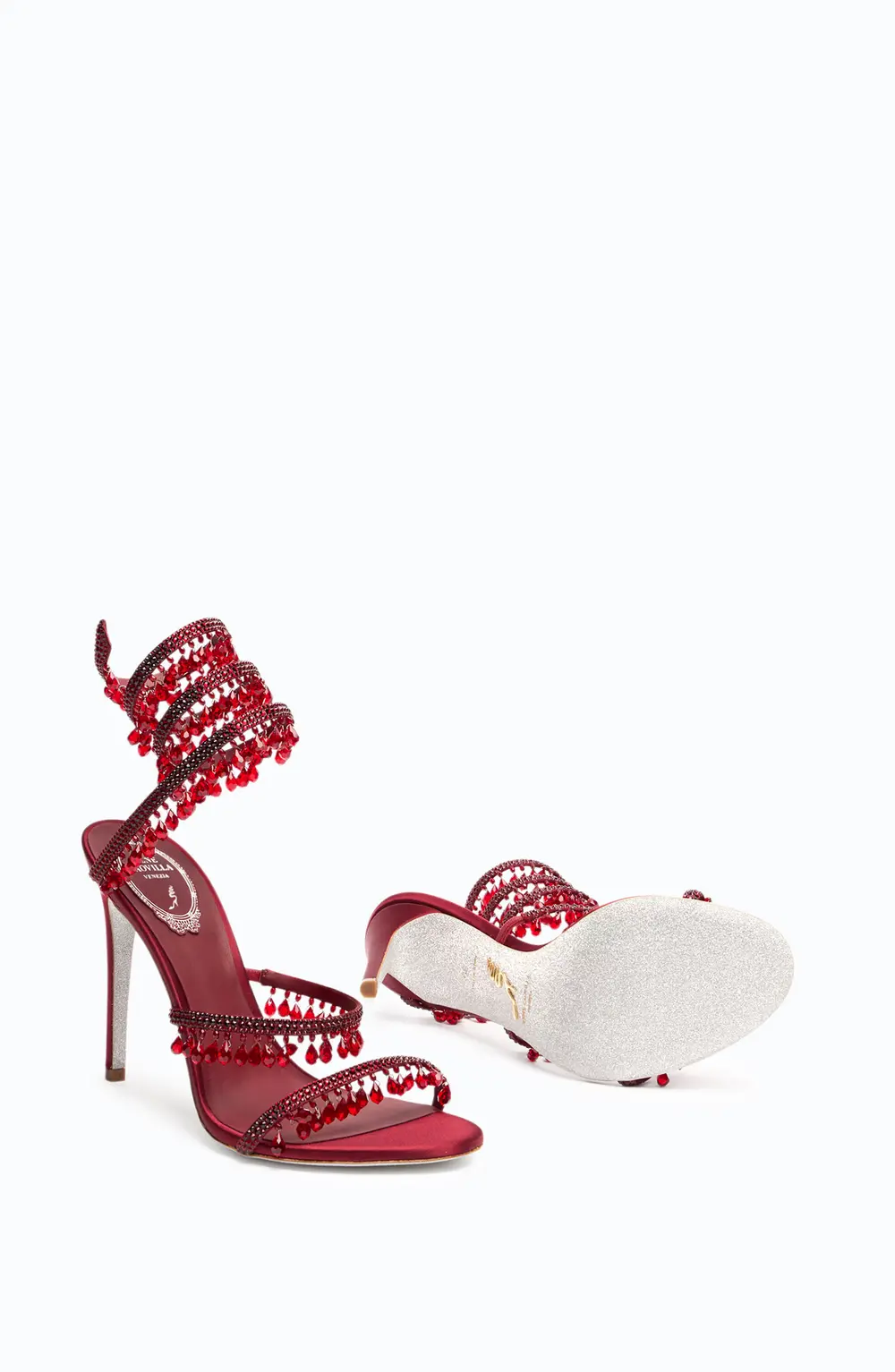 Rene Caovilla CHANDELIER BURGUNDY SANDAL 105