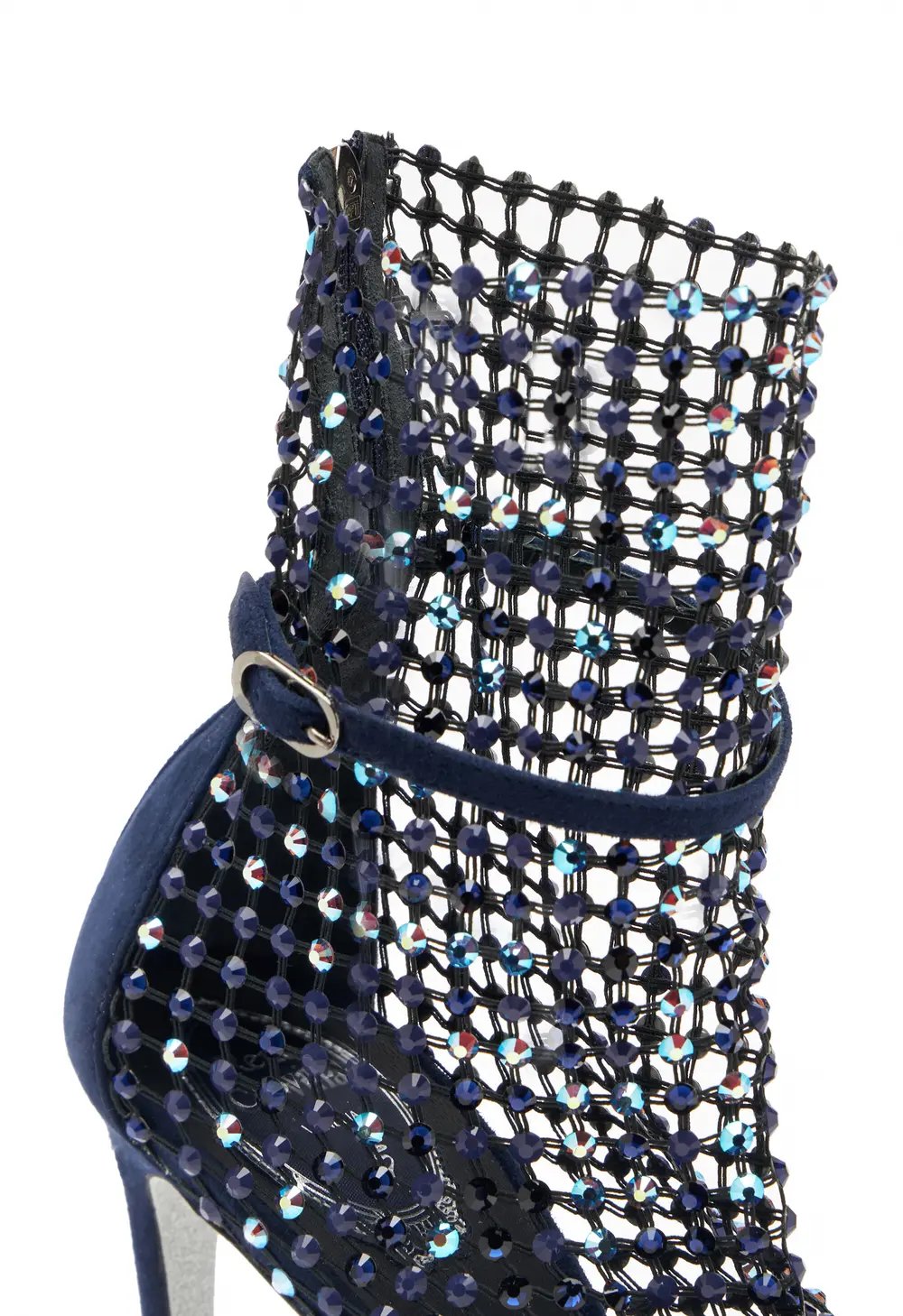 Rene Caovilla Galaxia Crystal Deep Blue Sandal 105