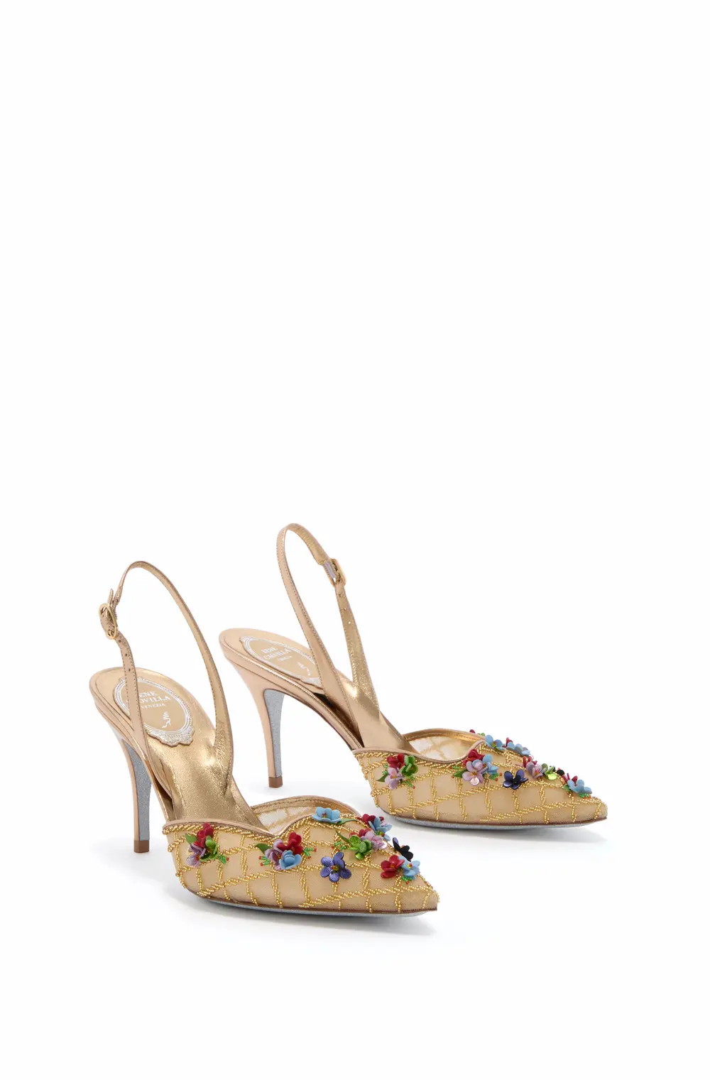 Rene Caovilla FLORA GOLD SLINGBACK 80