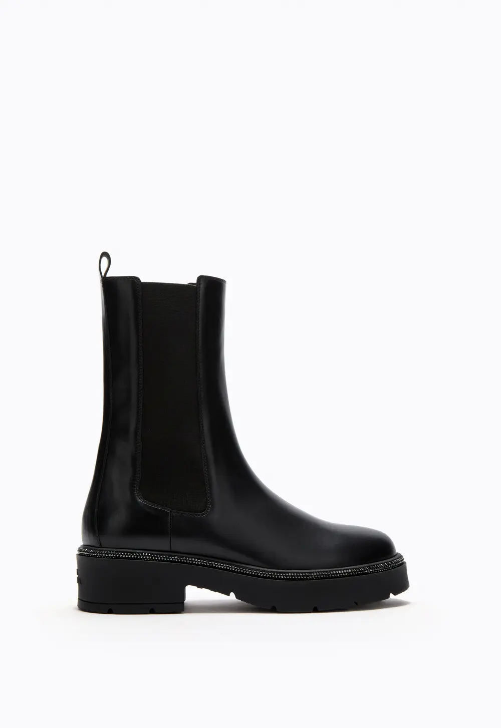 Rene Caovilla BIKA BLACK ANKLE BOOT WITH CRYSTALS 50