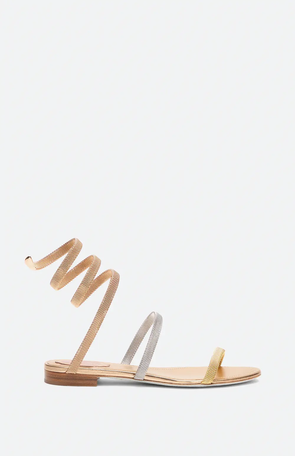 Rene Caovilla TRIGOLD CLEO THREE-TONED FLAT SANDAL 10