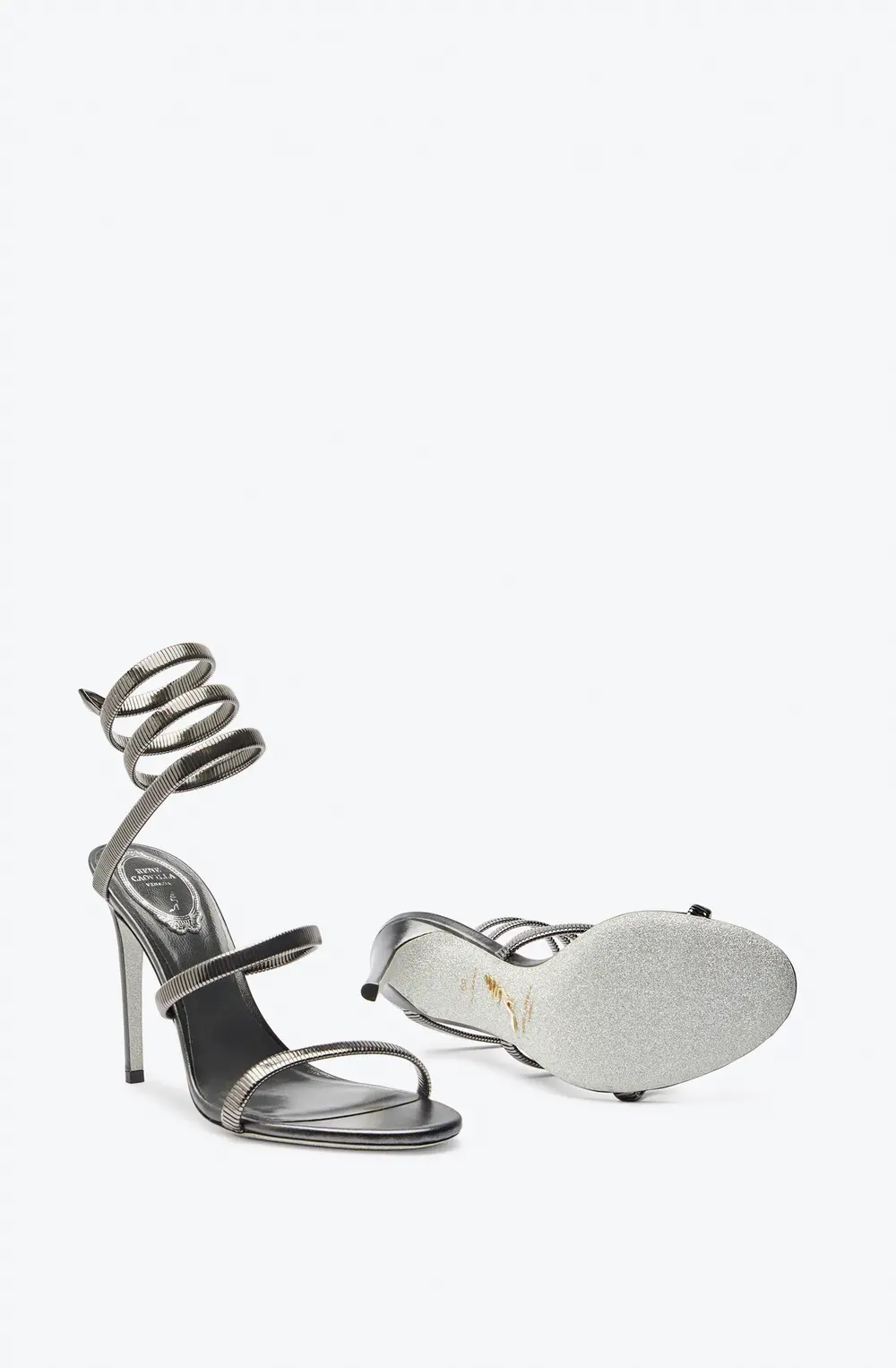 Rene Caovilla JUNIPER GUNMETAL SANDAL 105