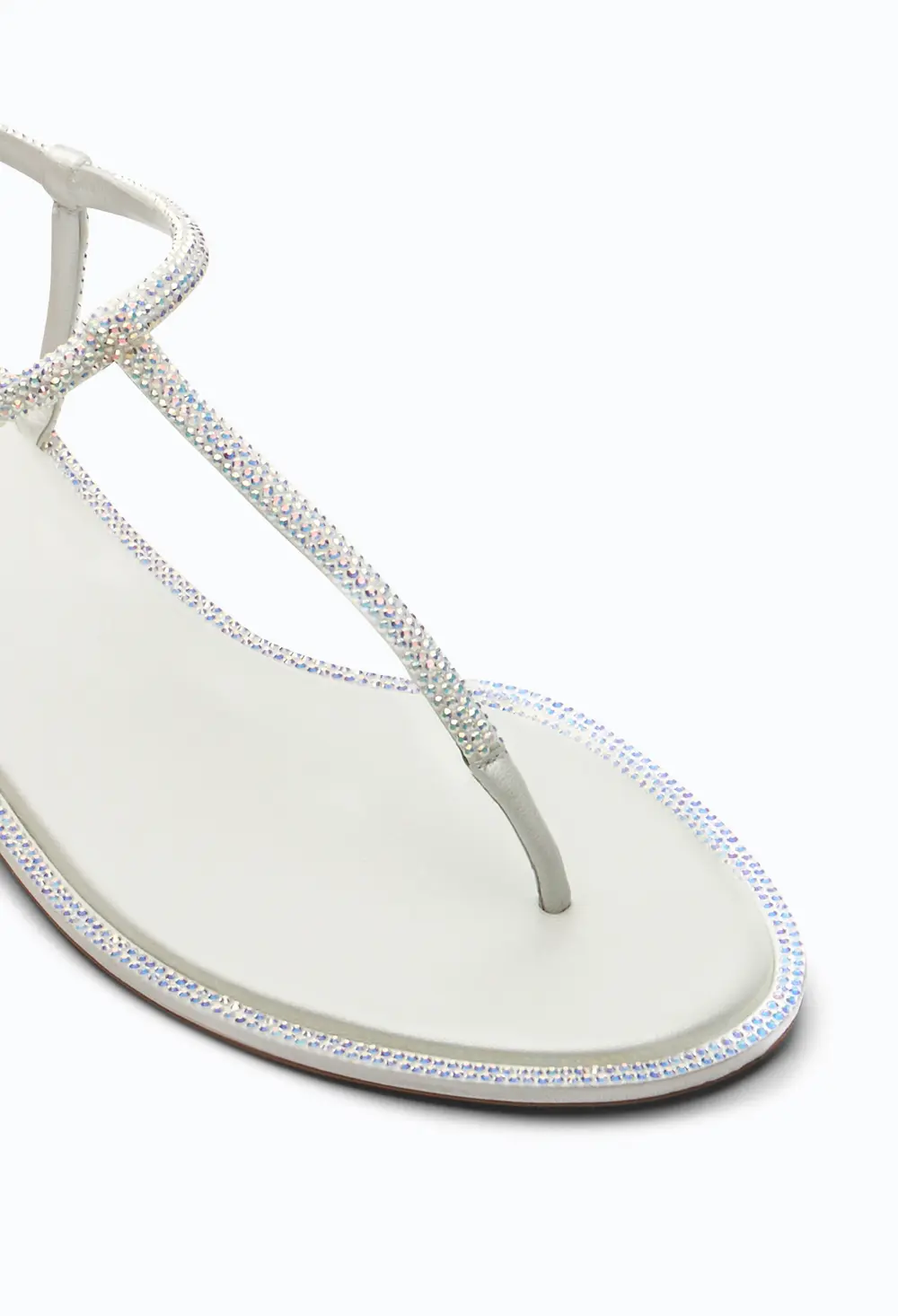Rene Caovilla DIANA WHITE SANDAL WITH CRYSTALS 10