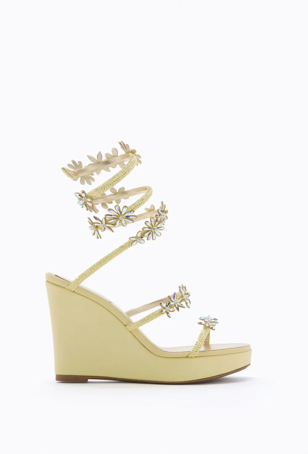 Rene Caovilla KASSIE YELLOW WEDGE SANDAL 105
