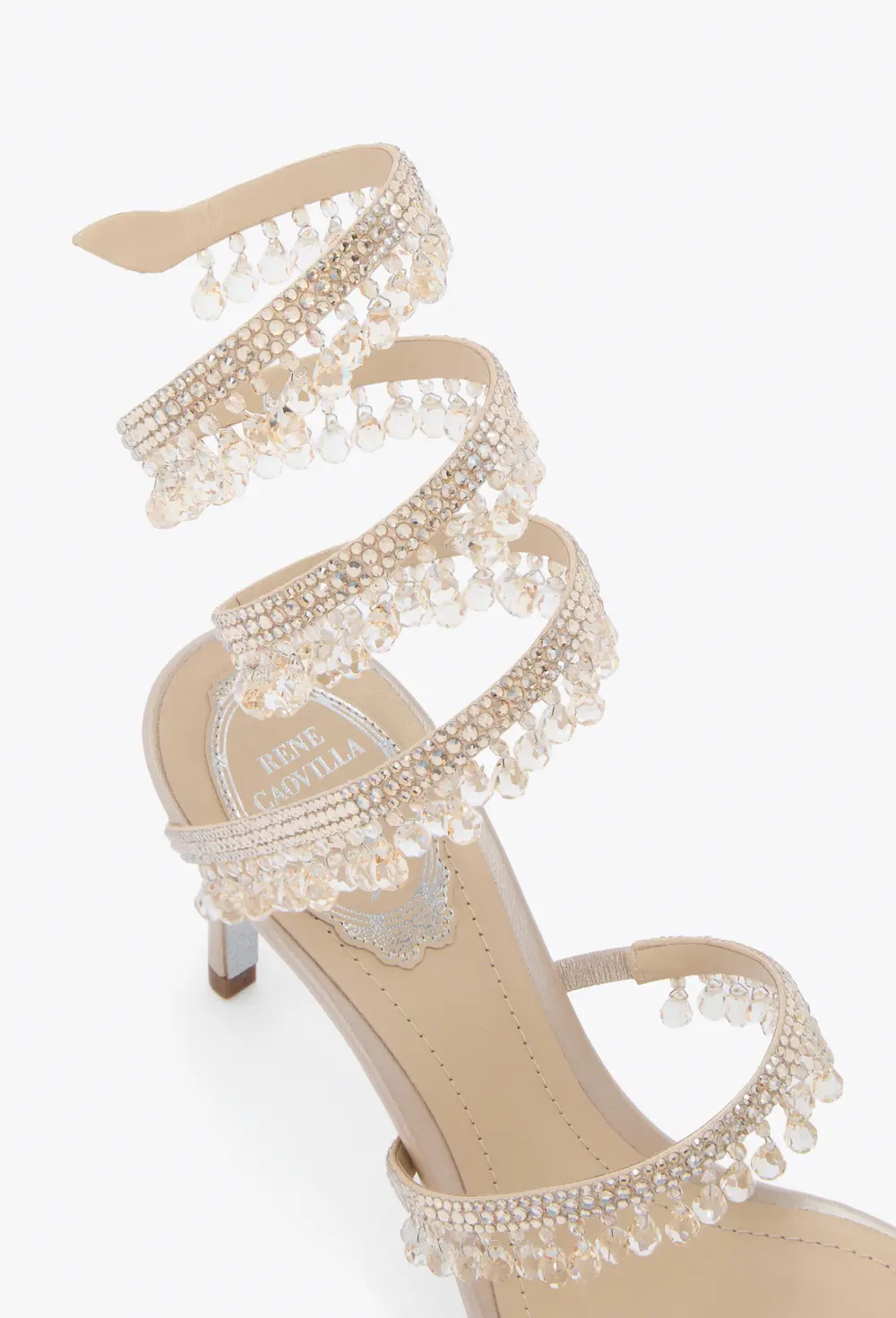 Rene Caovilla CHANDELIER CHAMPAGNE SANDAL 80