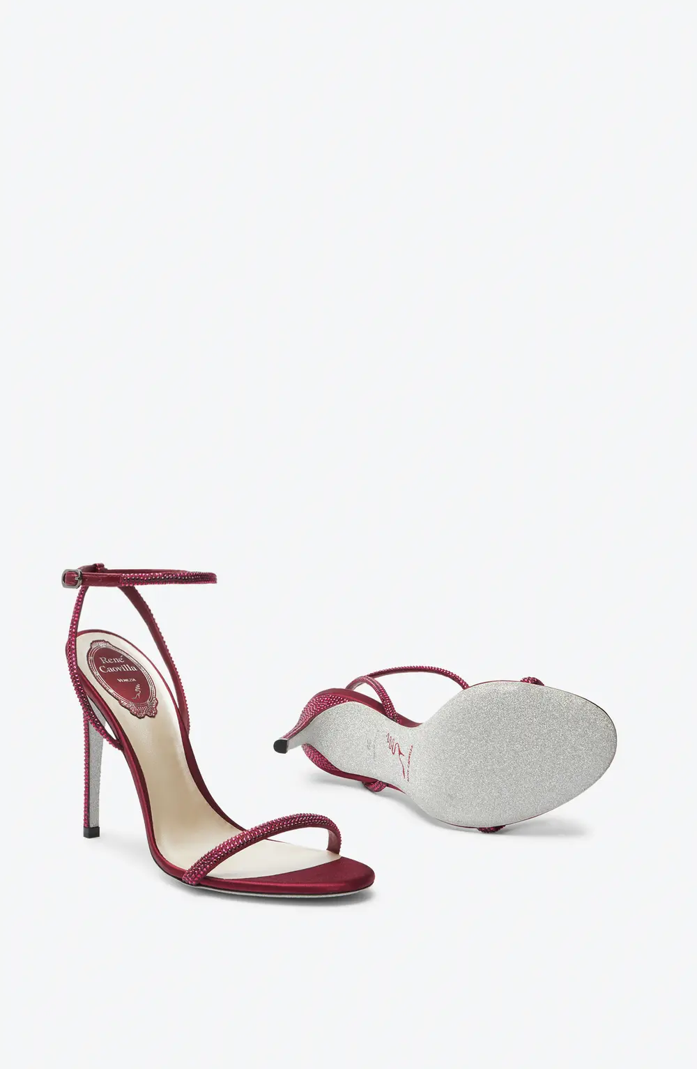 Rene Caovilla Ellabrita Crystal Burgundy Sandal 105