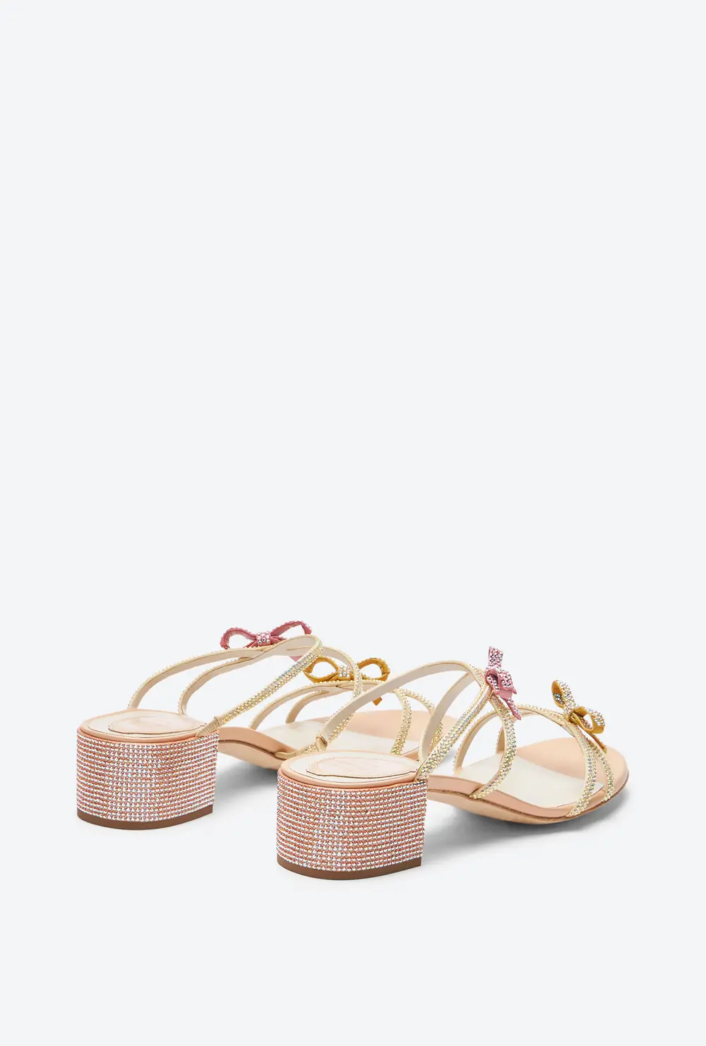 Rene Caovilla Caterina Peach Mule With Crystals 40