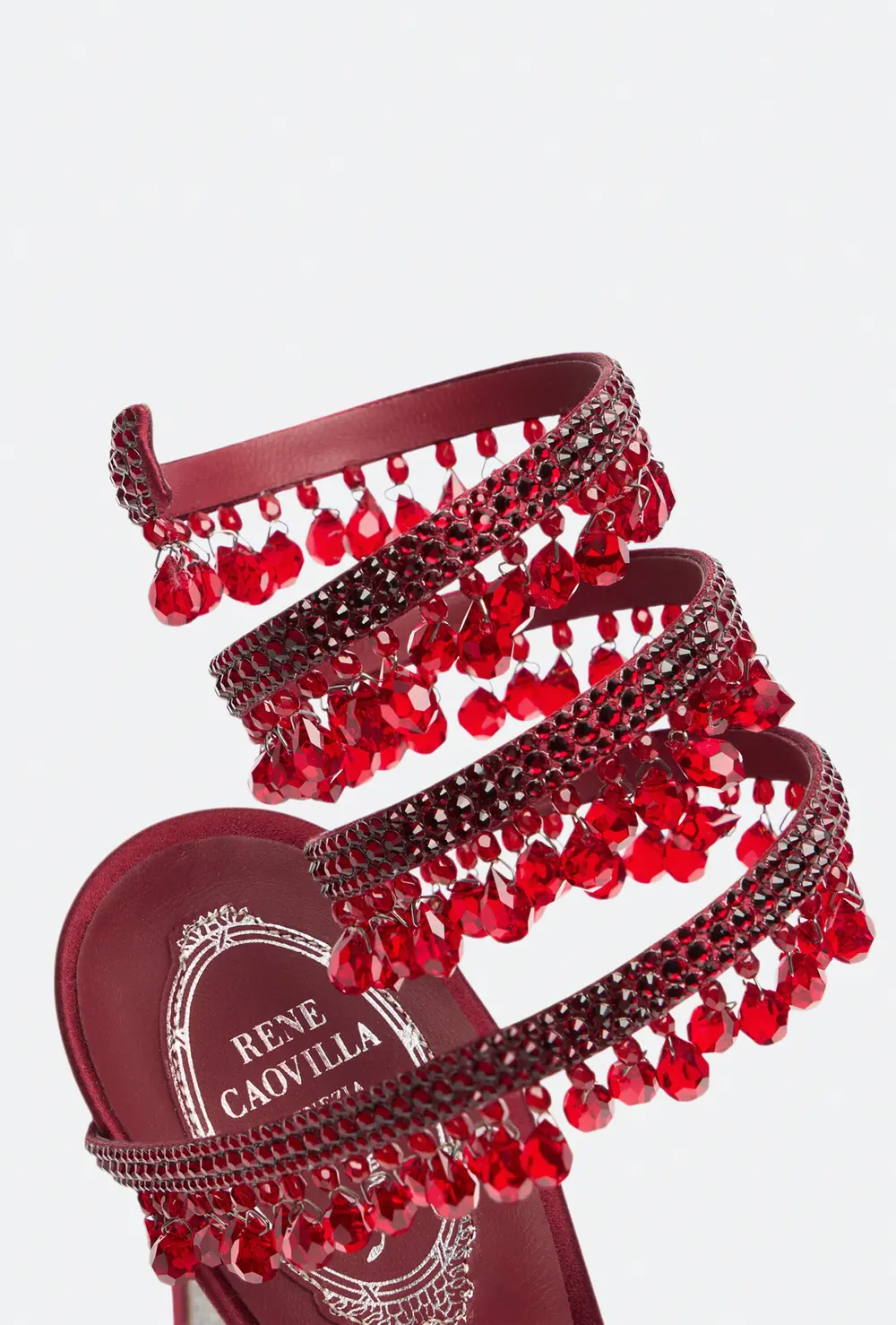 Rene Caovilla CHANDELIER BURGUNDY SANDAL 105