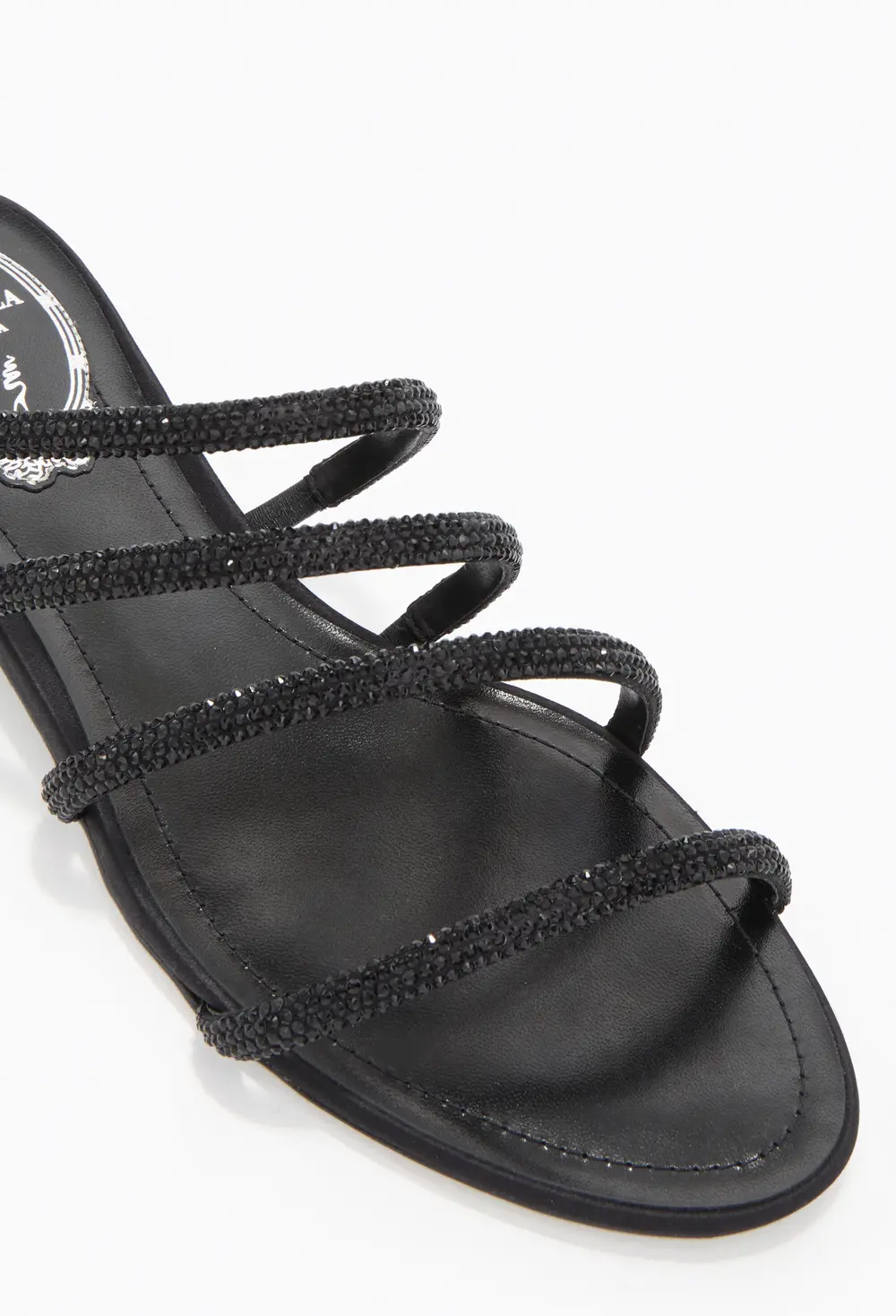 Rene Caovilla ERIN BLACK FLAT SANDAL 10