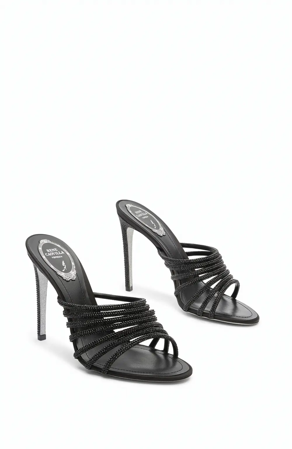 Rene Caovilla FULL TRIM BLACK MULE 105