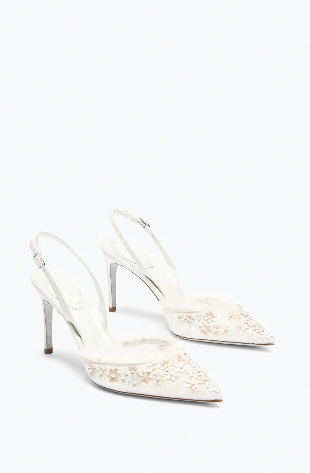 Rene Caovilla BLOOM WHITE SLINGBACK 80
