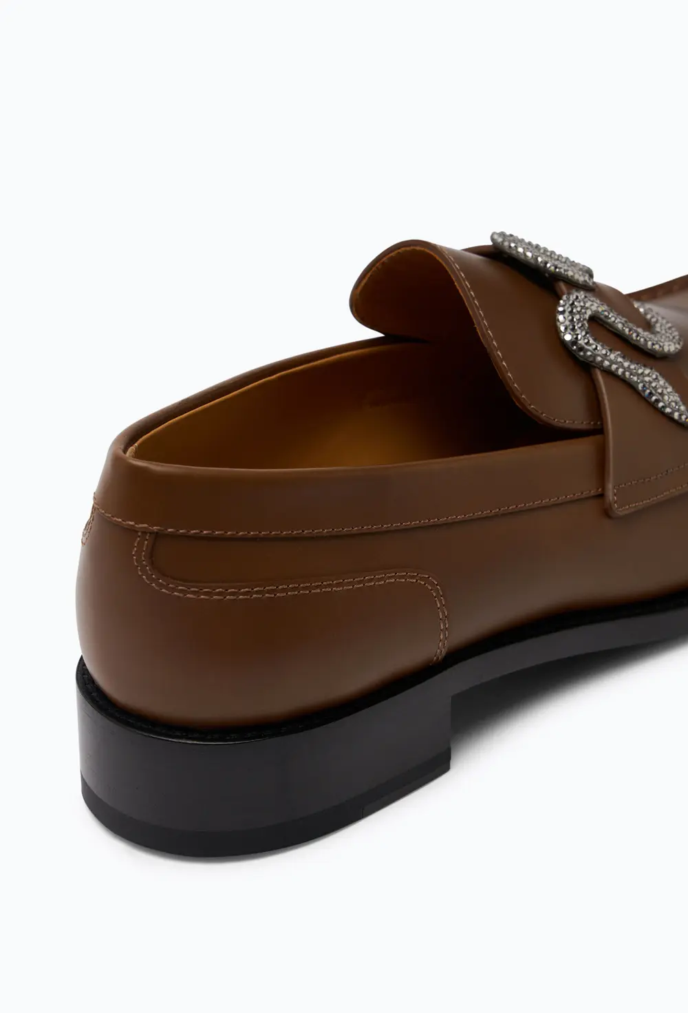 Rene Caovilla Morgana Brown Loafer With Silver Crystal 20
