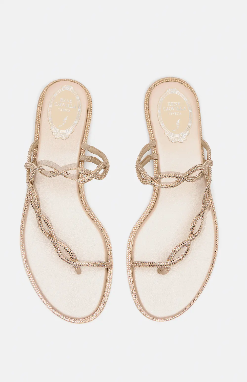 Rene Caovilla BRAID NUDE FLAT SANDAL 10