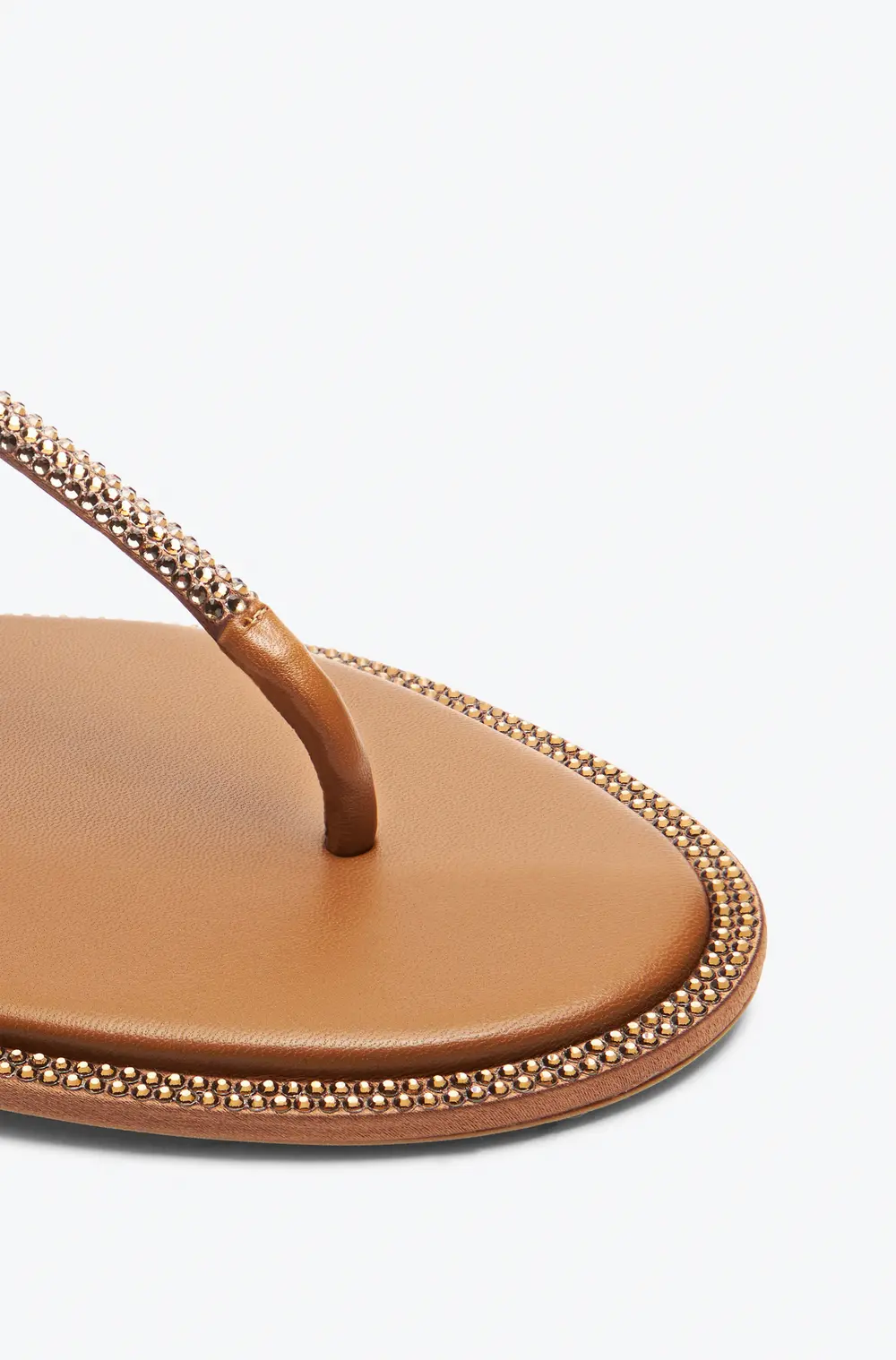 Rene Caovilla DIANA COGNAC SANDAL WITH CRYSTALS 10