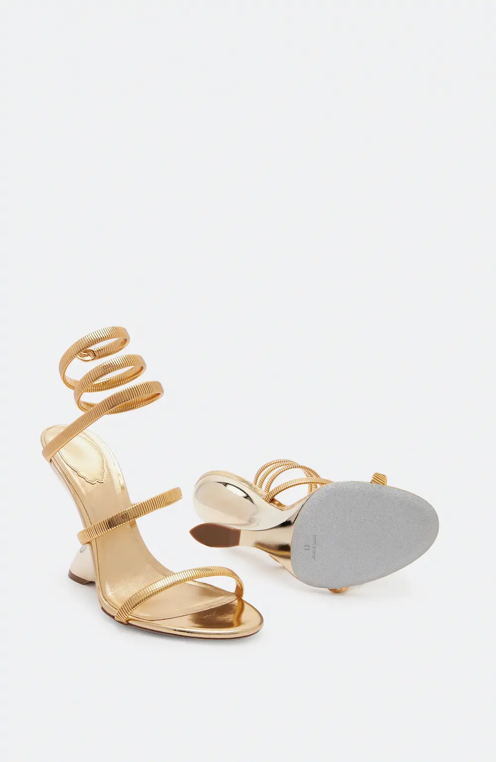 Rene Caovilla Symphony Mirrored Gold Sandal 105