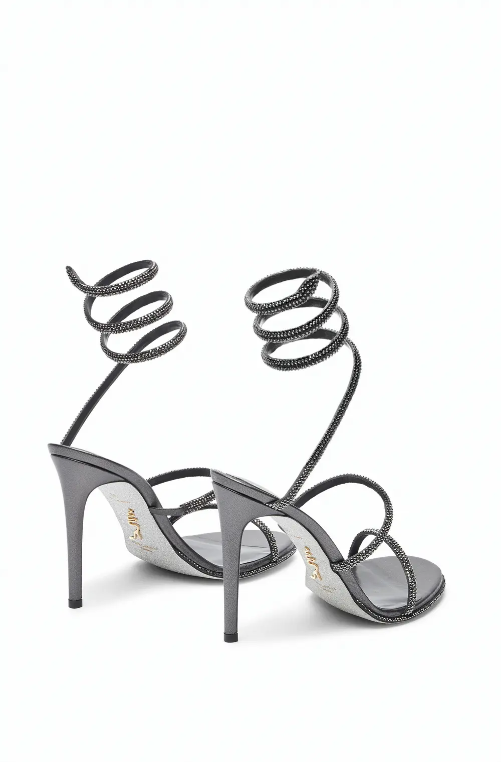 Rene Caovilla Cleo Anthracite Sandal With Crystals 105