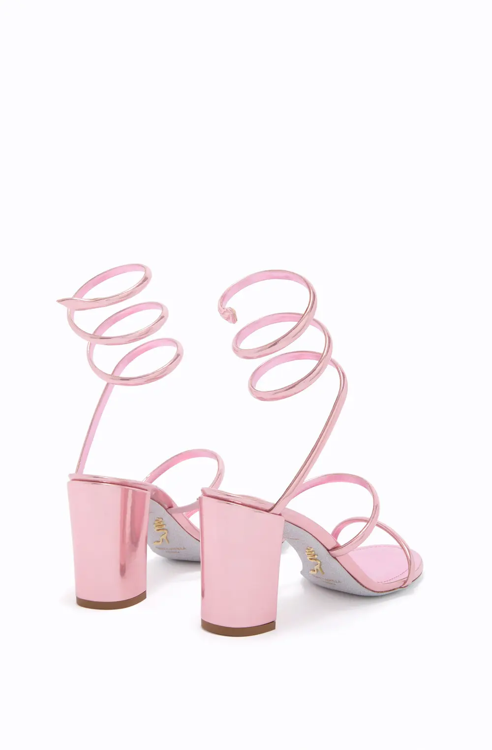 Rene Caovilla CLEO METALLIC PINK SANDAL 80