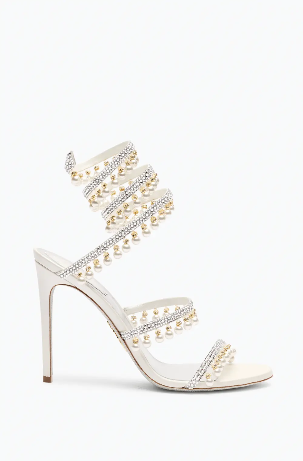 Rene Caovilla CHANDELIER IVORY SANDAL WITH PEARLS 105