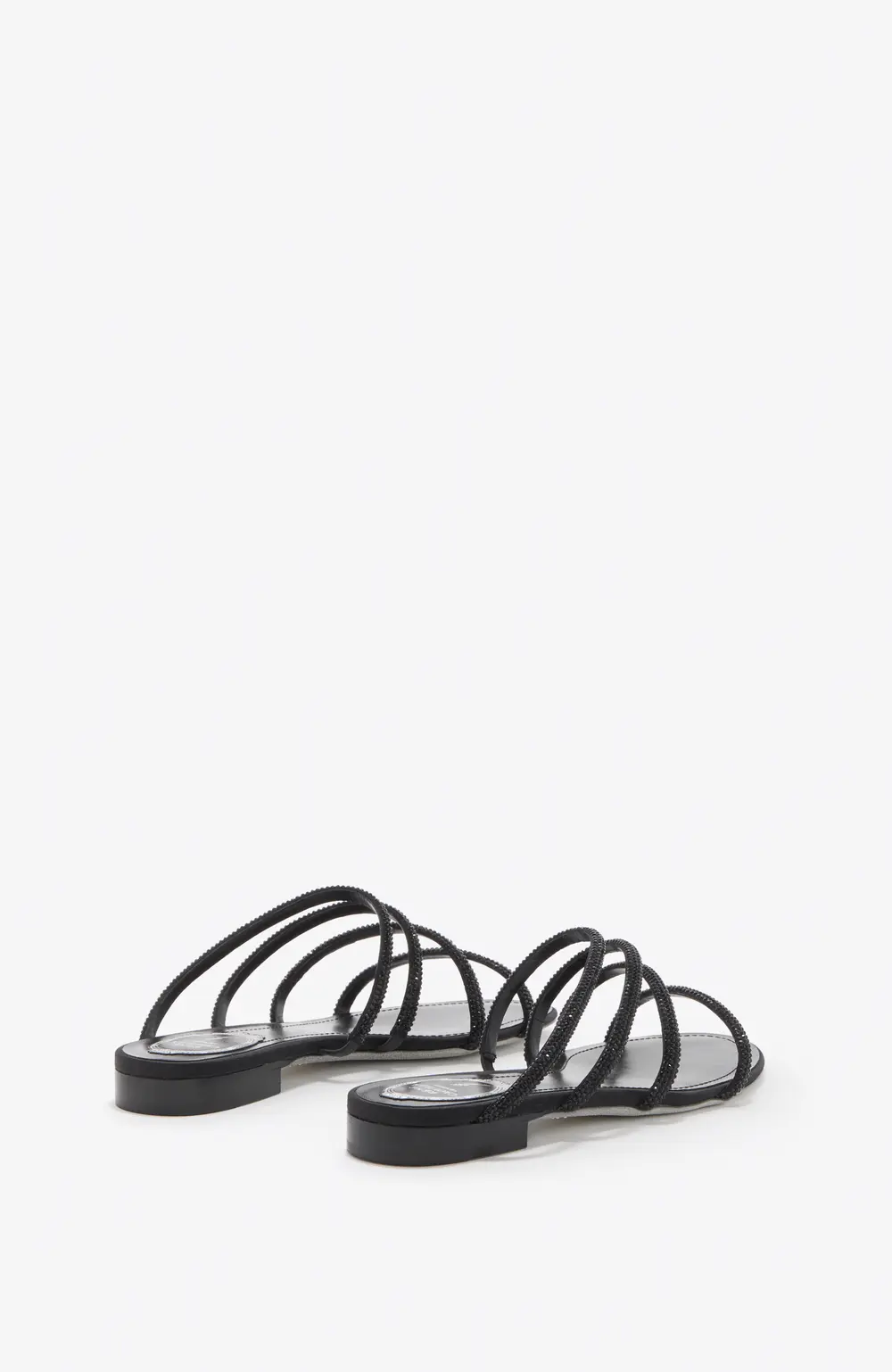 Rene Caovilla ERIN BLACK FLAT SANDAL 10