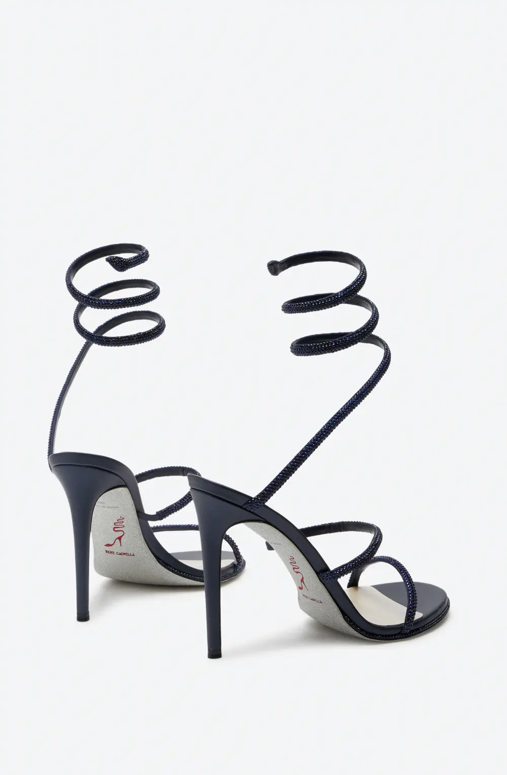 Rene Caovilla Cleo Crystal Midnight Blue Sandal 105
