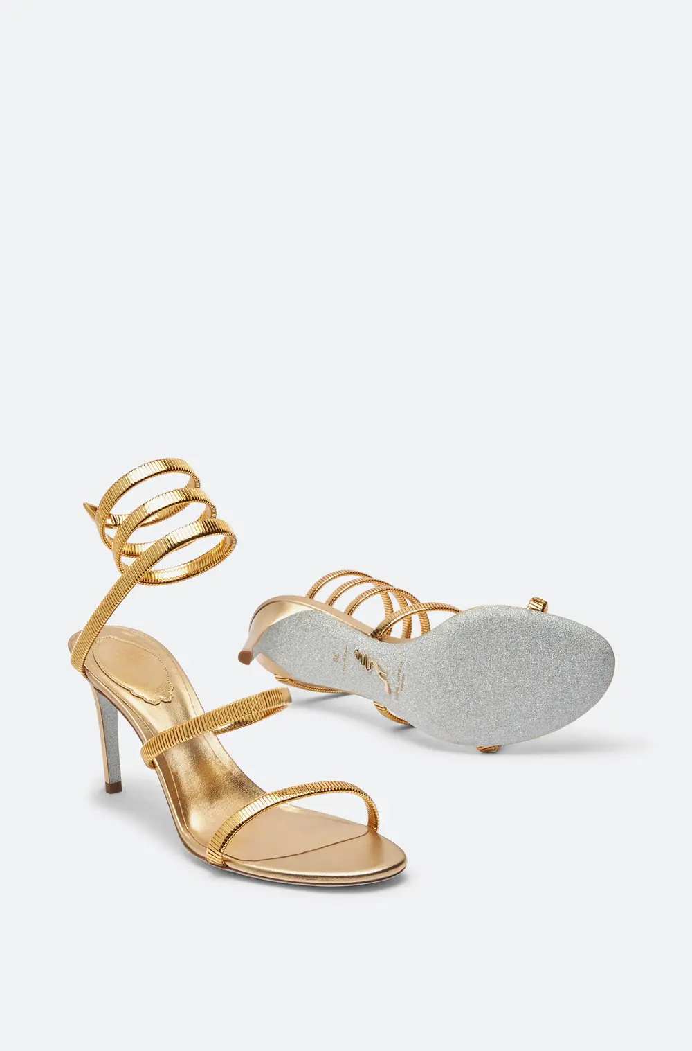 Rene Caovilla JUNIPER METALLIC GOLD SANDAL 80