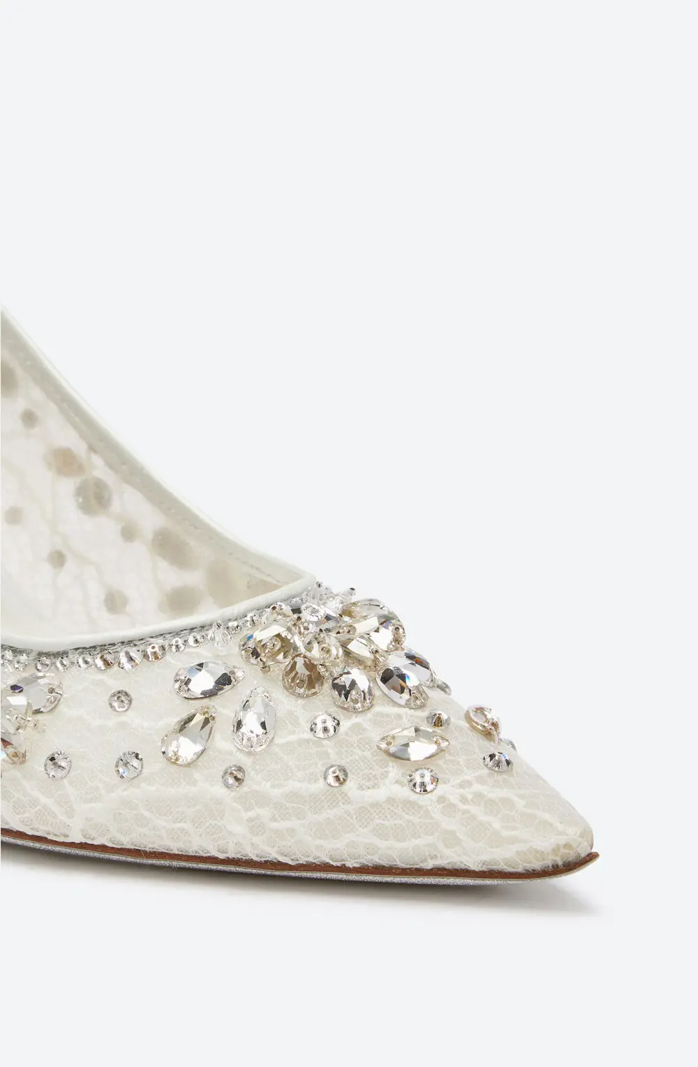 Rene Caovilla Cinderella Crystal White Pump 80