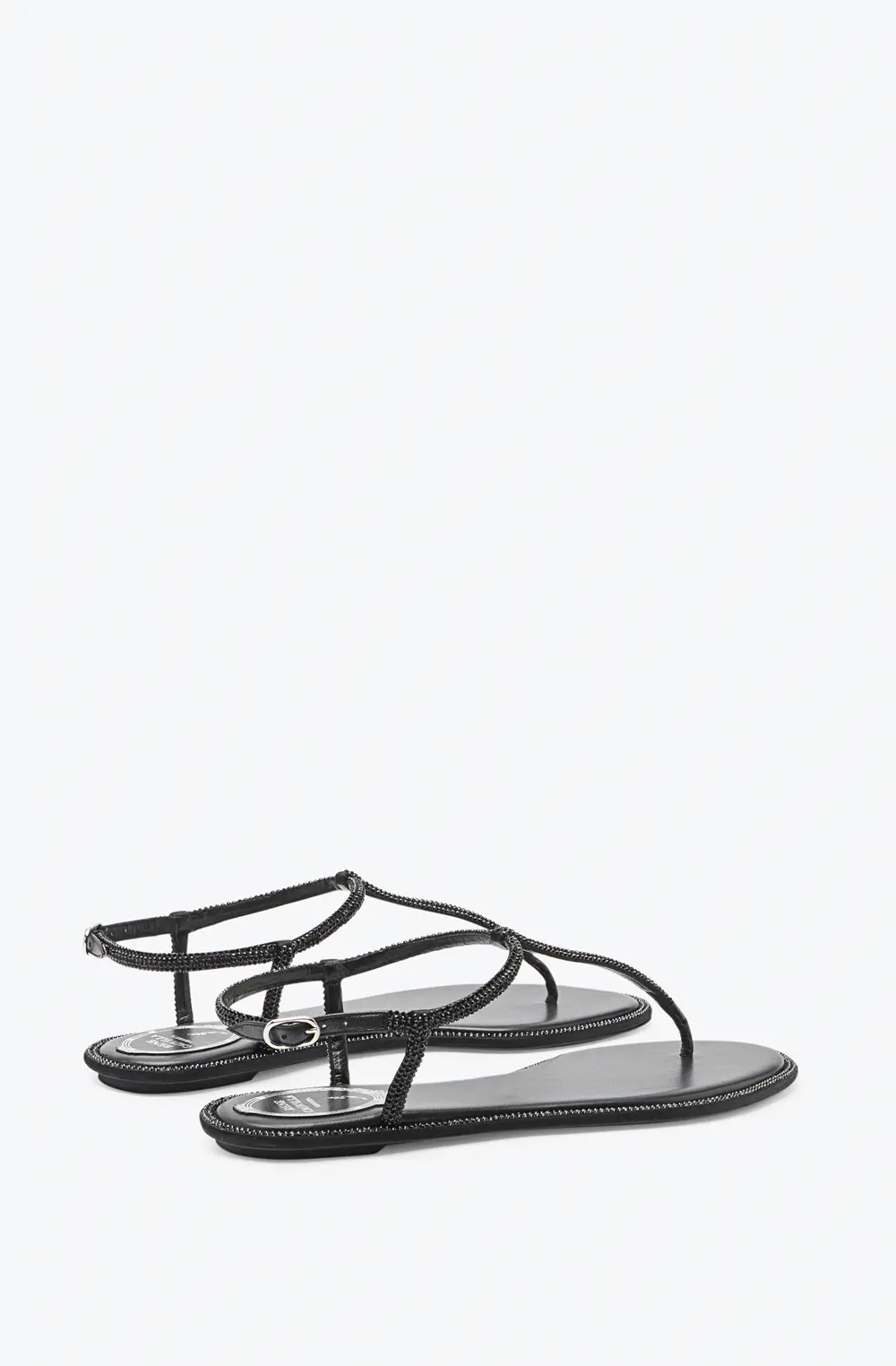 Rene Caovilla DIANA CRYSTAL BLACK SANDAL 10