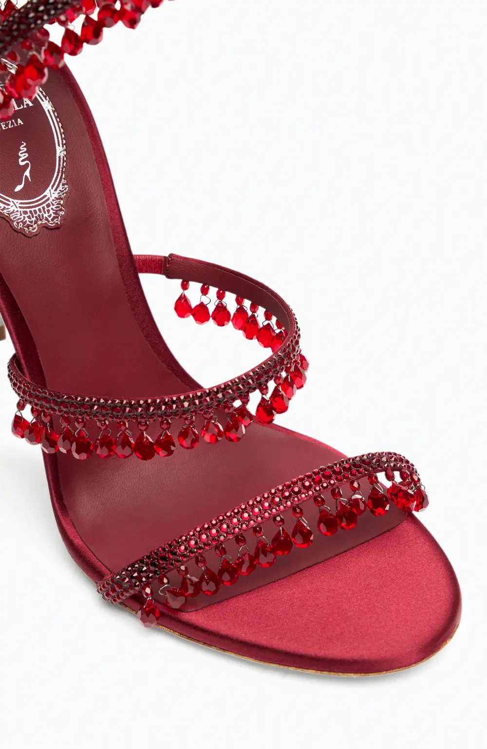 Rene Caovilla CHANDELIER BURGUNDY SANDAL 105