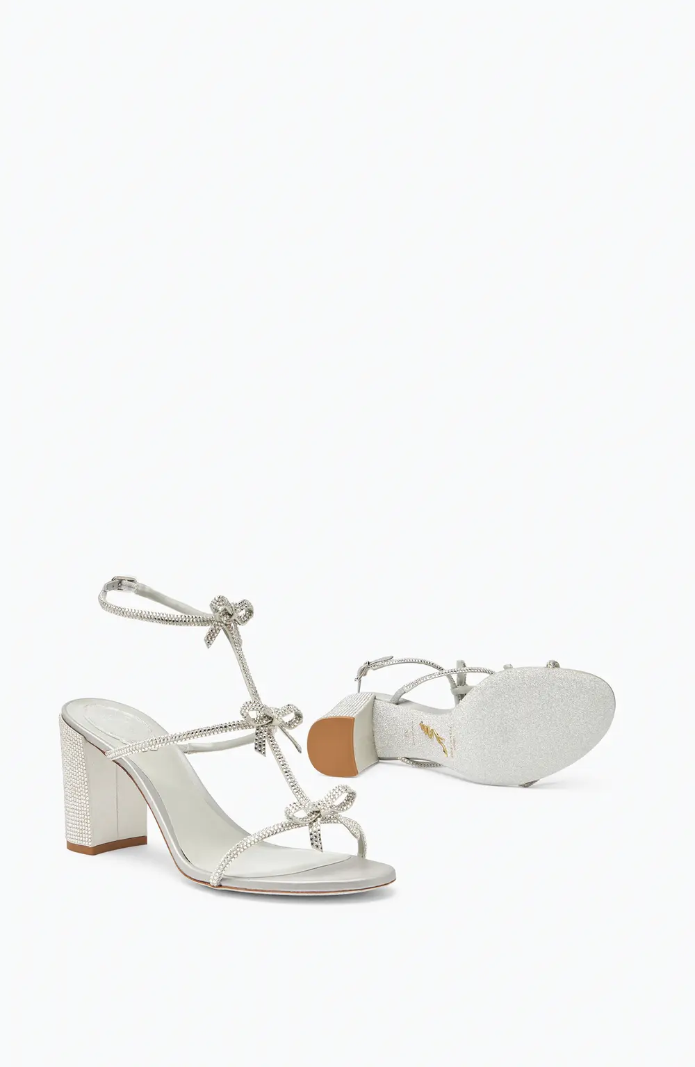 Rene Caovilla Caterina Silver Sandal With Crystals 80