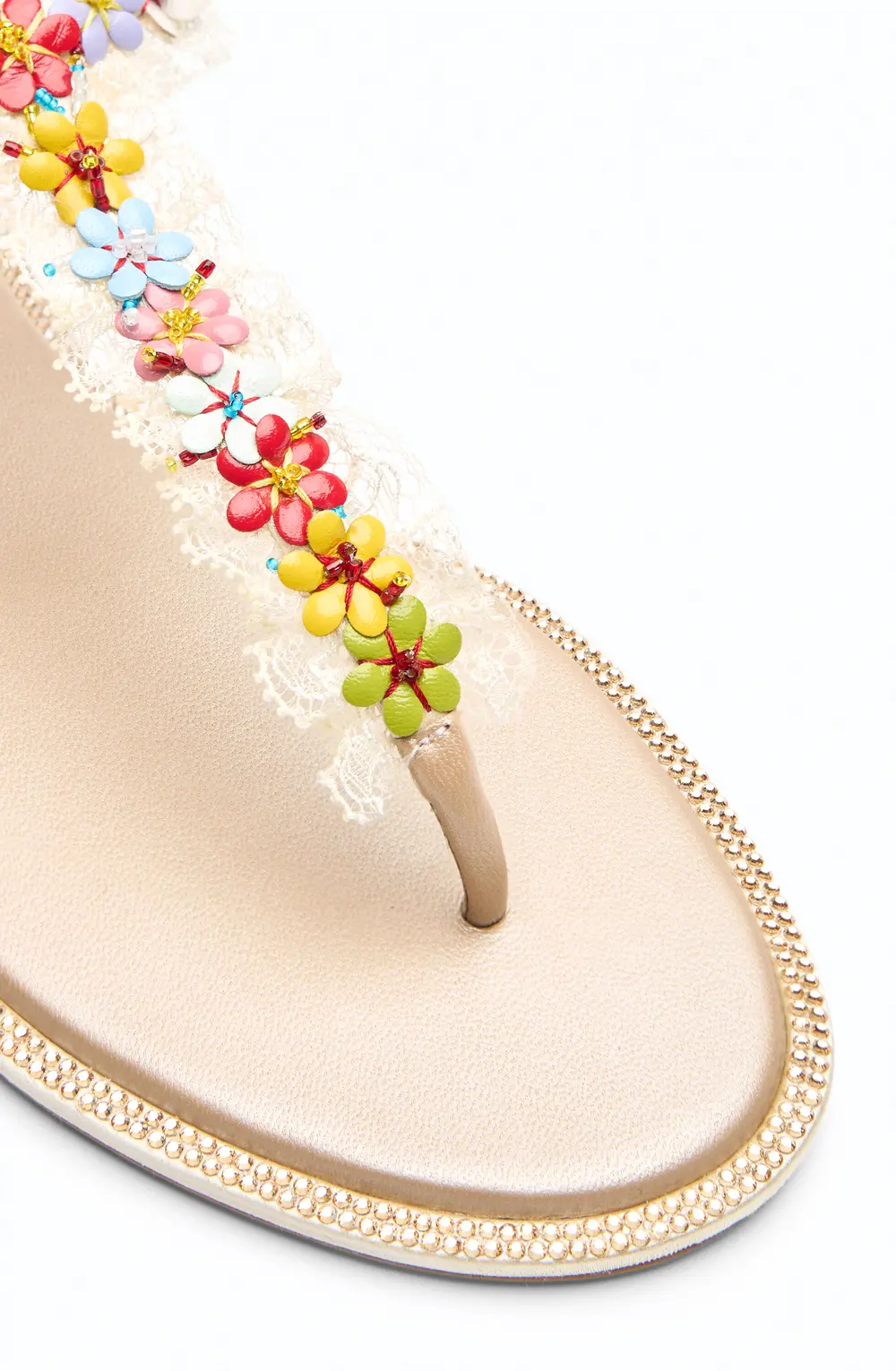 Rene Caovilla BLOOM NUDE FLAT SANDAL 10