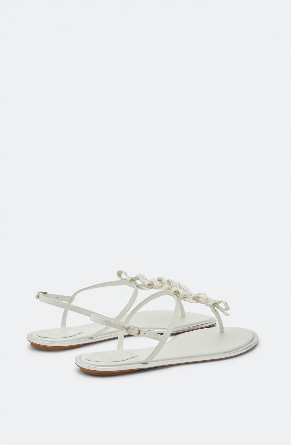 Rene Caovilla Caterina White Thong Sandal 10