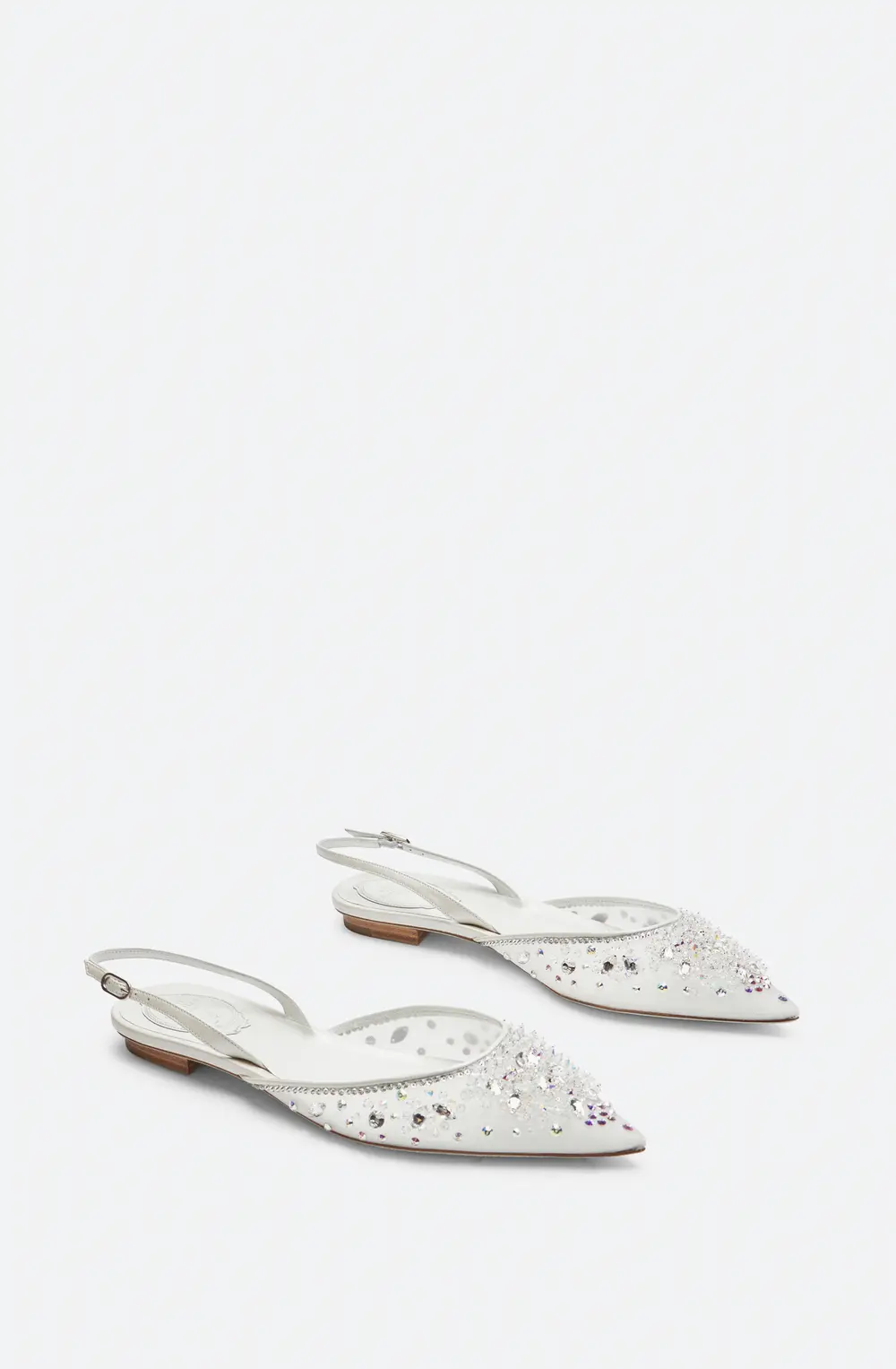 Rene Caovilla Cinderella White Slingback 10
