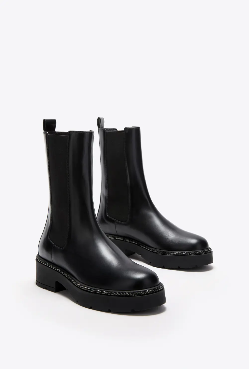 Rene Caovilla BIKA BLACK ANKLE BOOT WITH CRYSTALS 50