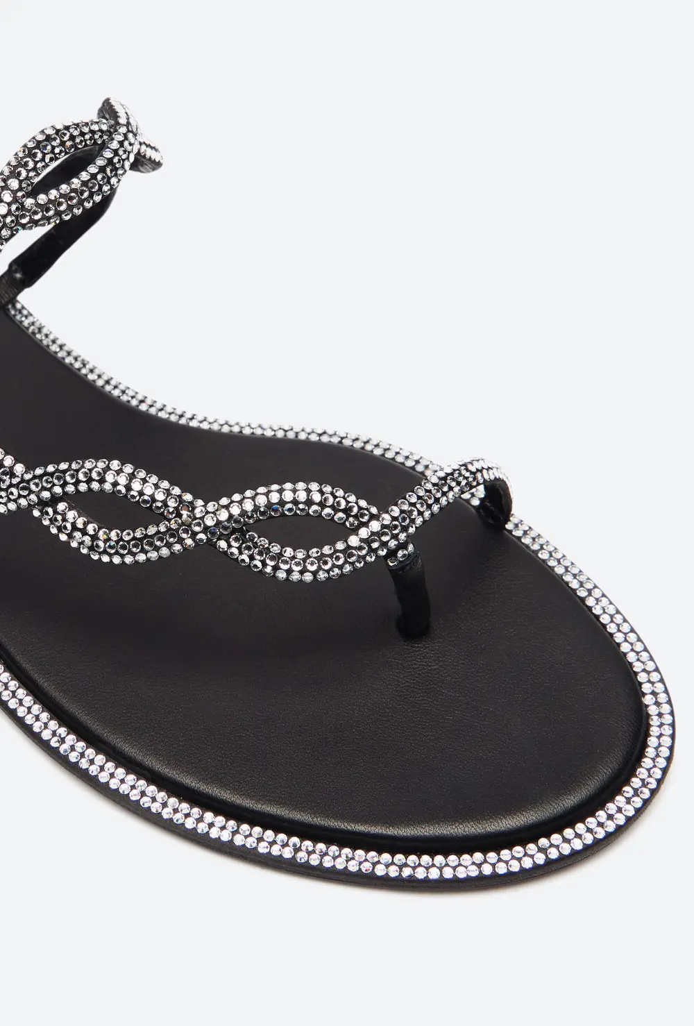 Rene Caovilla BRAID BLACK FLAT SANDAL 10