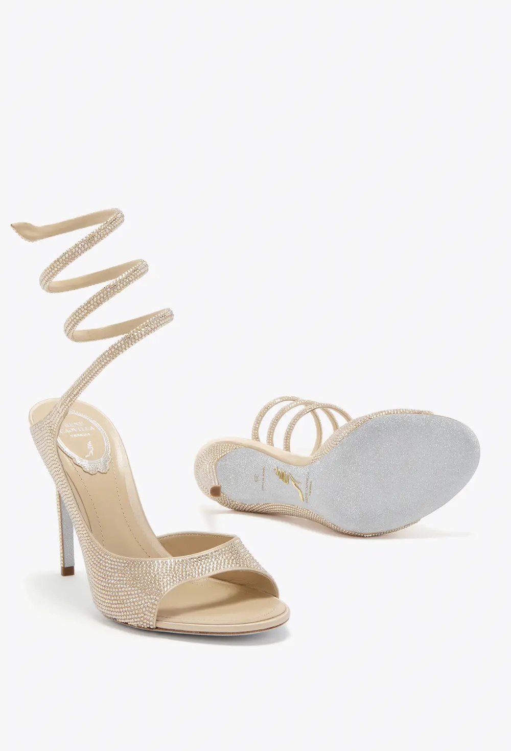 Rene Caovilla AUDREY GOLD SANDAL 105