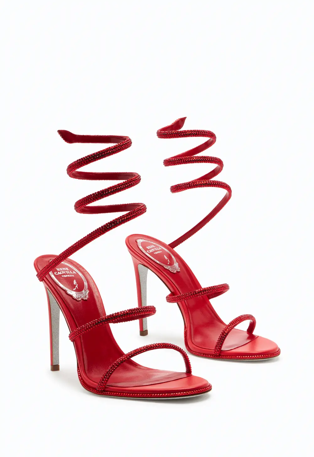 Rene Caovilla CLEO RED SANDAL WITH CRYSTAL 105