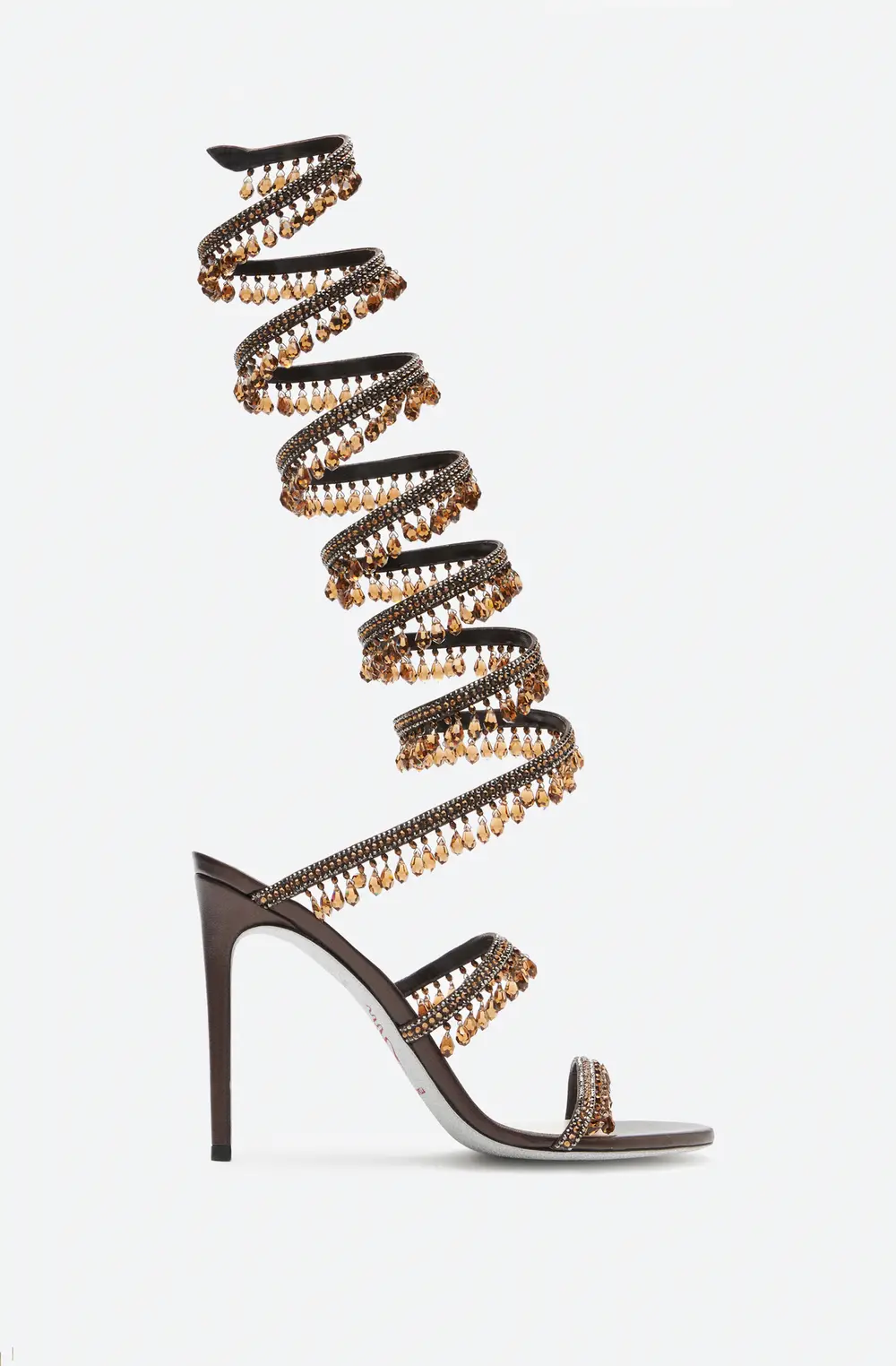 Rene Caovilla SUPER CHANDELIER BRONZE SANDAL 105