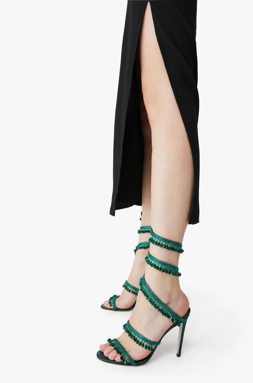 Rene Caovilla CHANDELIER EMERALD GREEN SANDAL 105