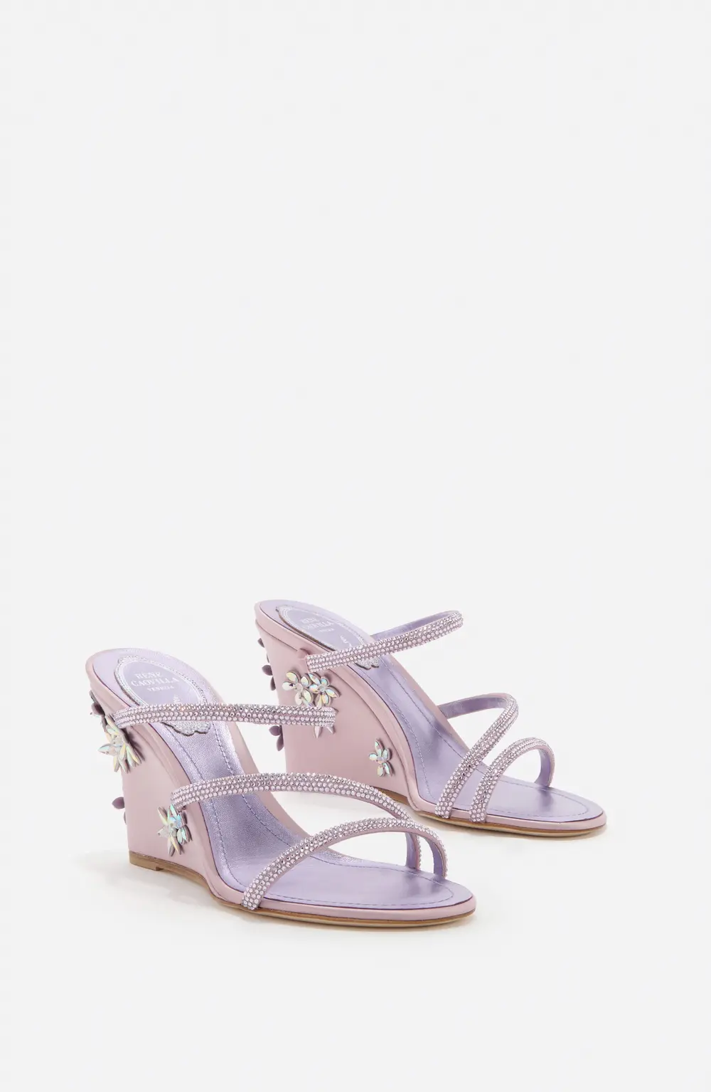 Rene Caovilla EVA LILAC WEDGE SANDAL 80