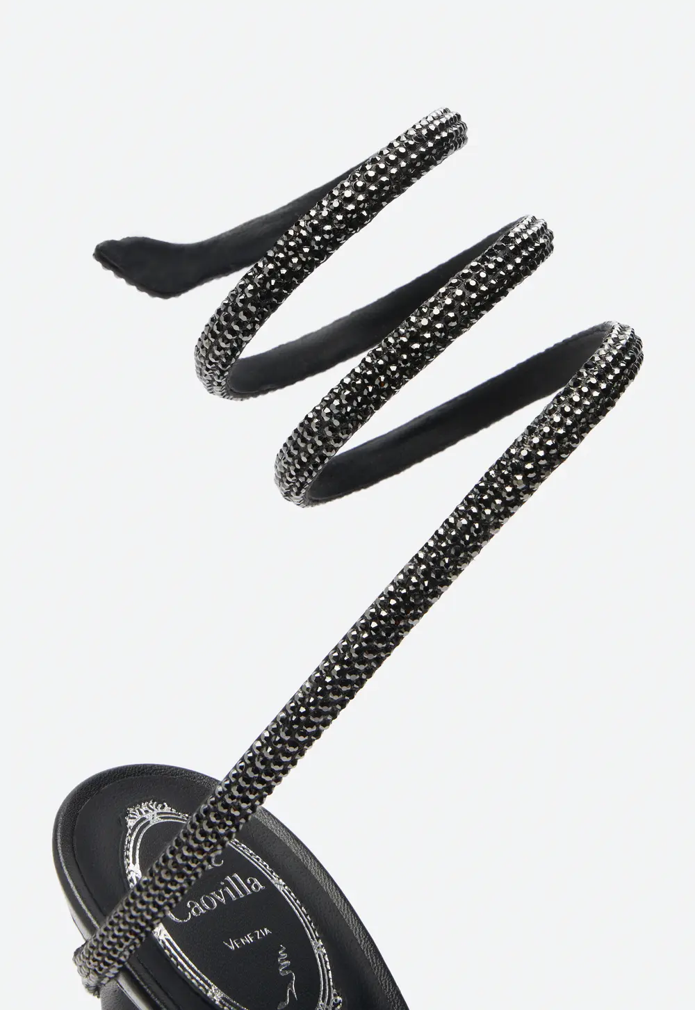 Rene Caovilla MARGOT CRYSTAL BLACK PLATFORM SANDAL 120