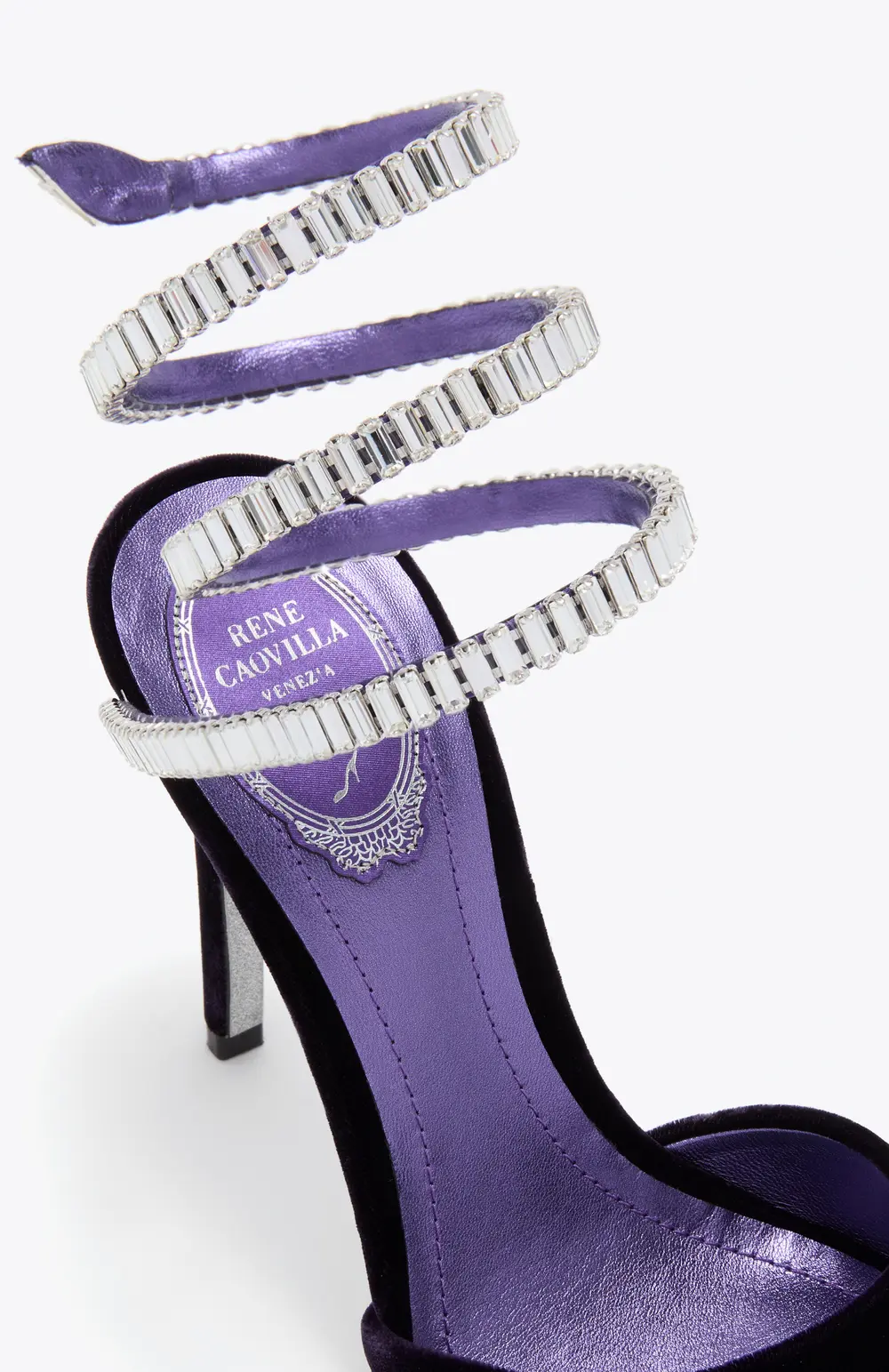 Rene Caovilla SPARK SANDAL IN PURPLE VELVET 105