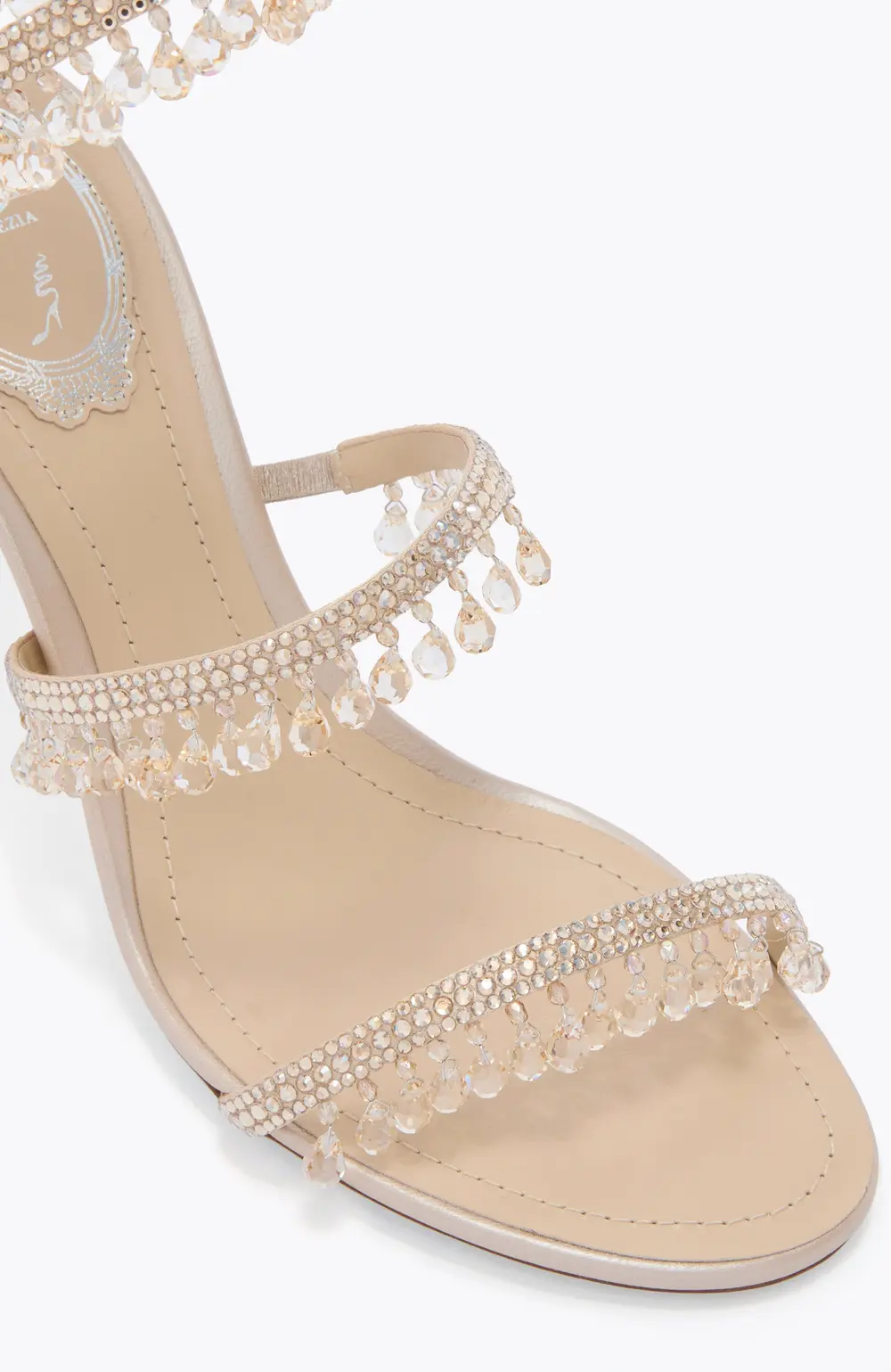 Rene Caovilla CHANDELIER CHAMPAGNE SANDAL 80