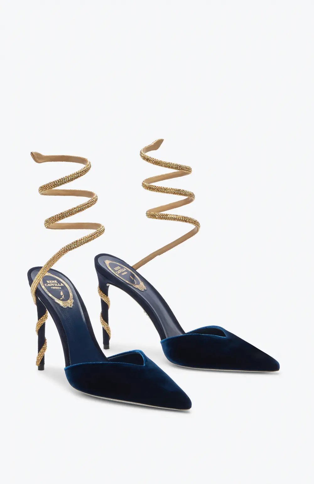 Rene Caovilla Margot Deep Blue Slingback Pump 105