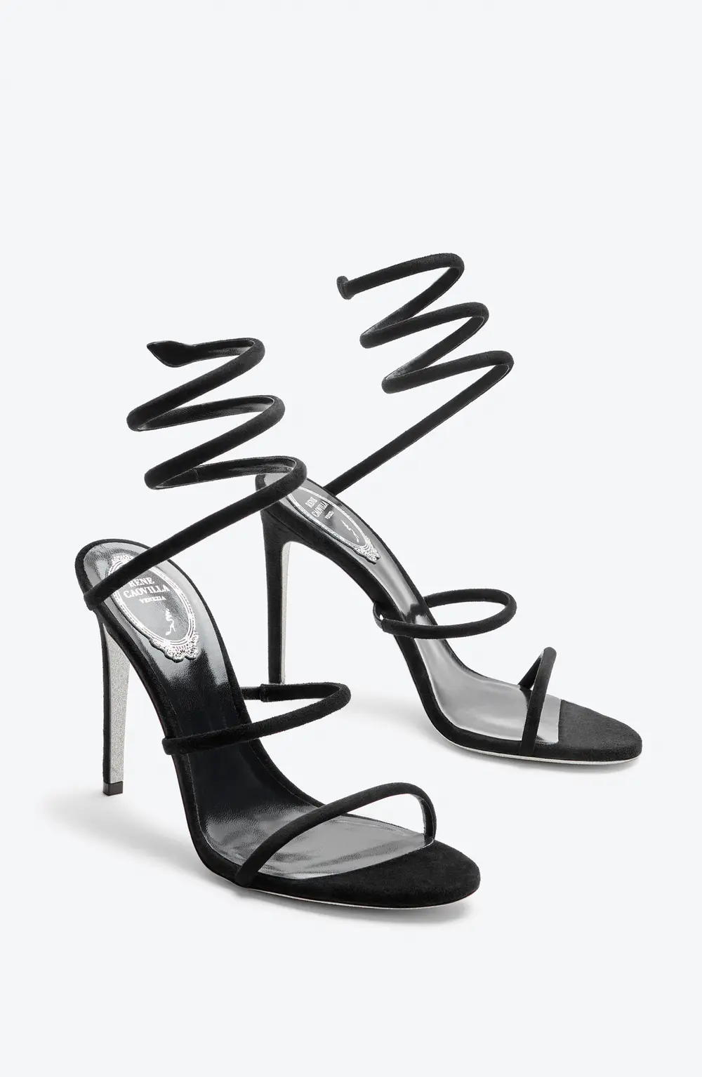 Rene Caovilla Cleo Black Suede Sandal 105