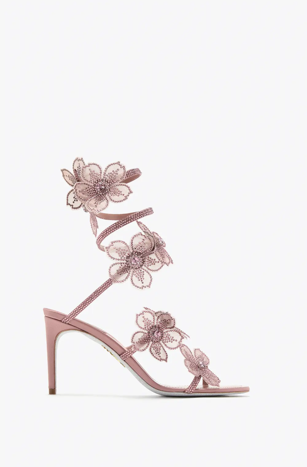 Rene Caovilla PEACH FLOWER BLUSH PINK SANDAL 80