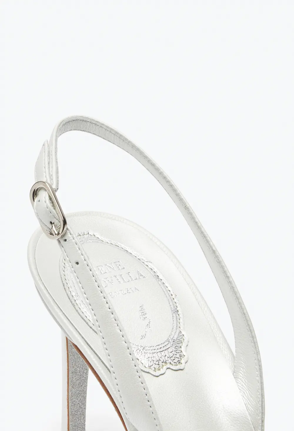 Rene Caovilla Cinderella White Slingback With Crystal 80